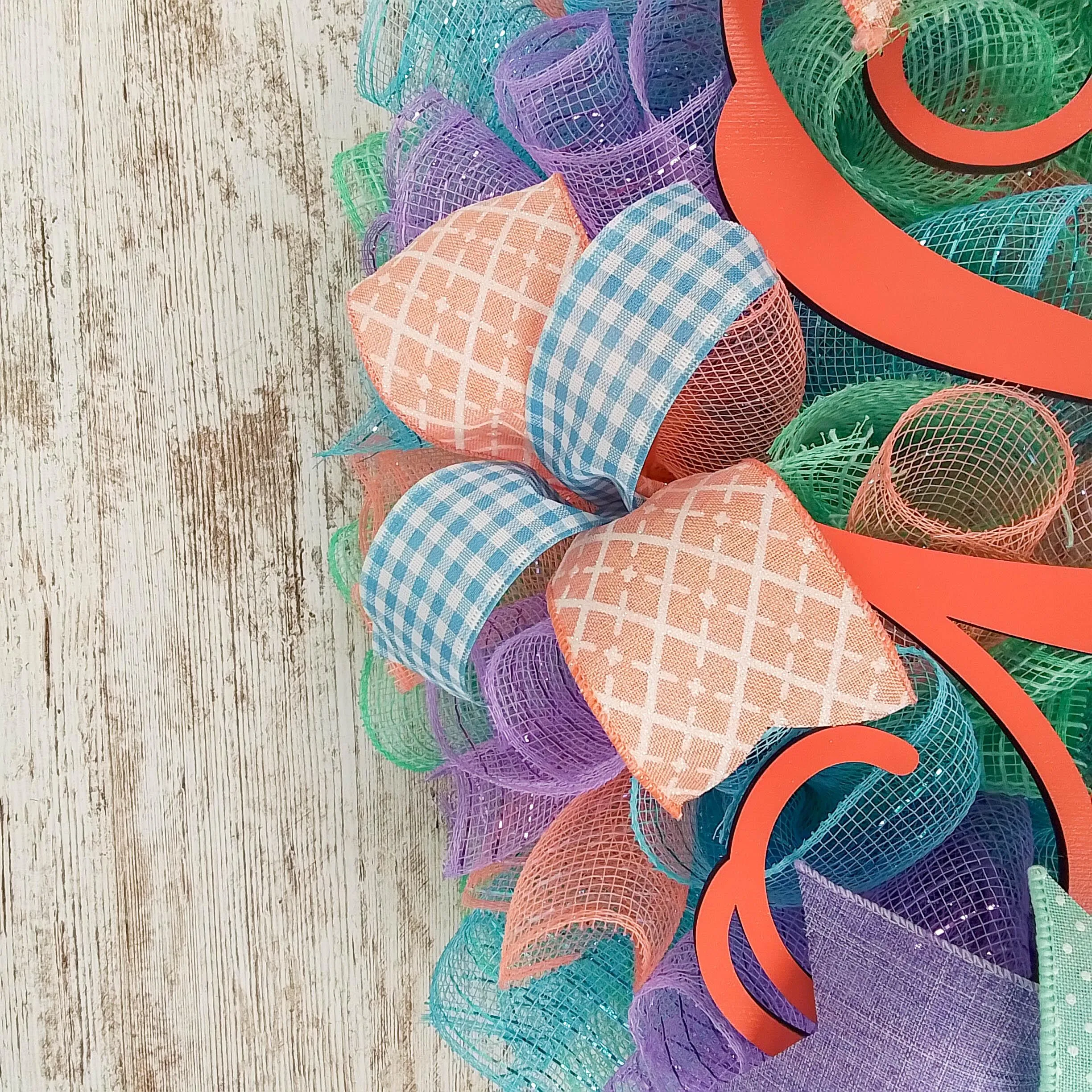 Coral Wreath, Mint Green Wreath for Front Door, Custom Spring Wreath
