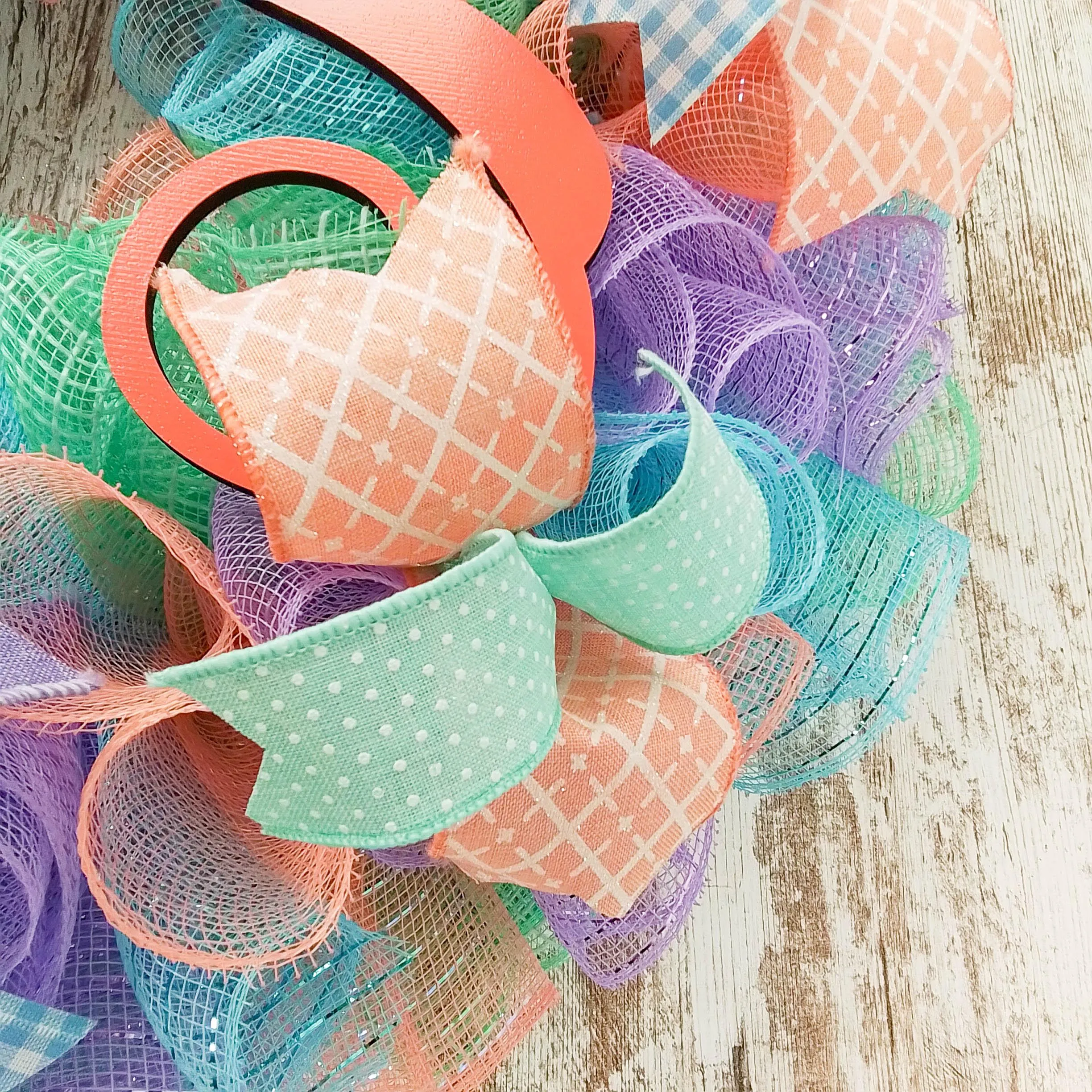 Coral Wreath, Mint Green Wreath for Front Door, Custom Spring Wreath
