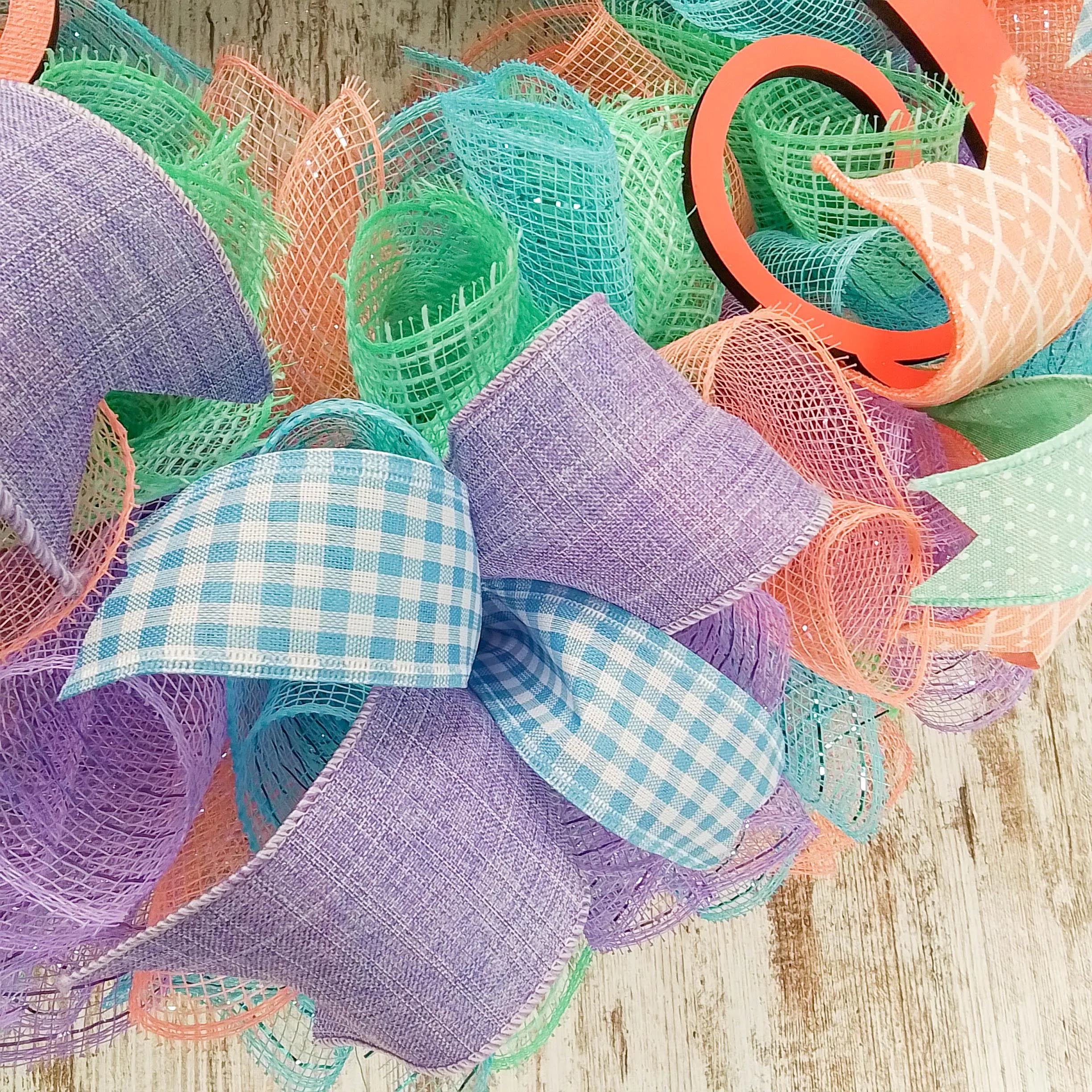 Coral Wreath, Mint Green Wreath for Front Door, Custom Spring Wreath