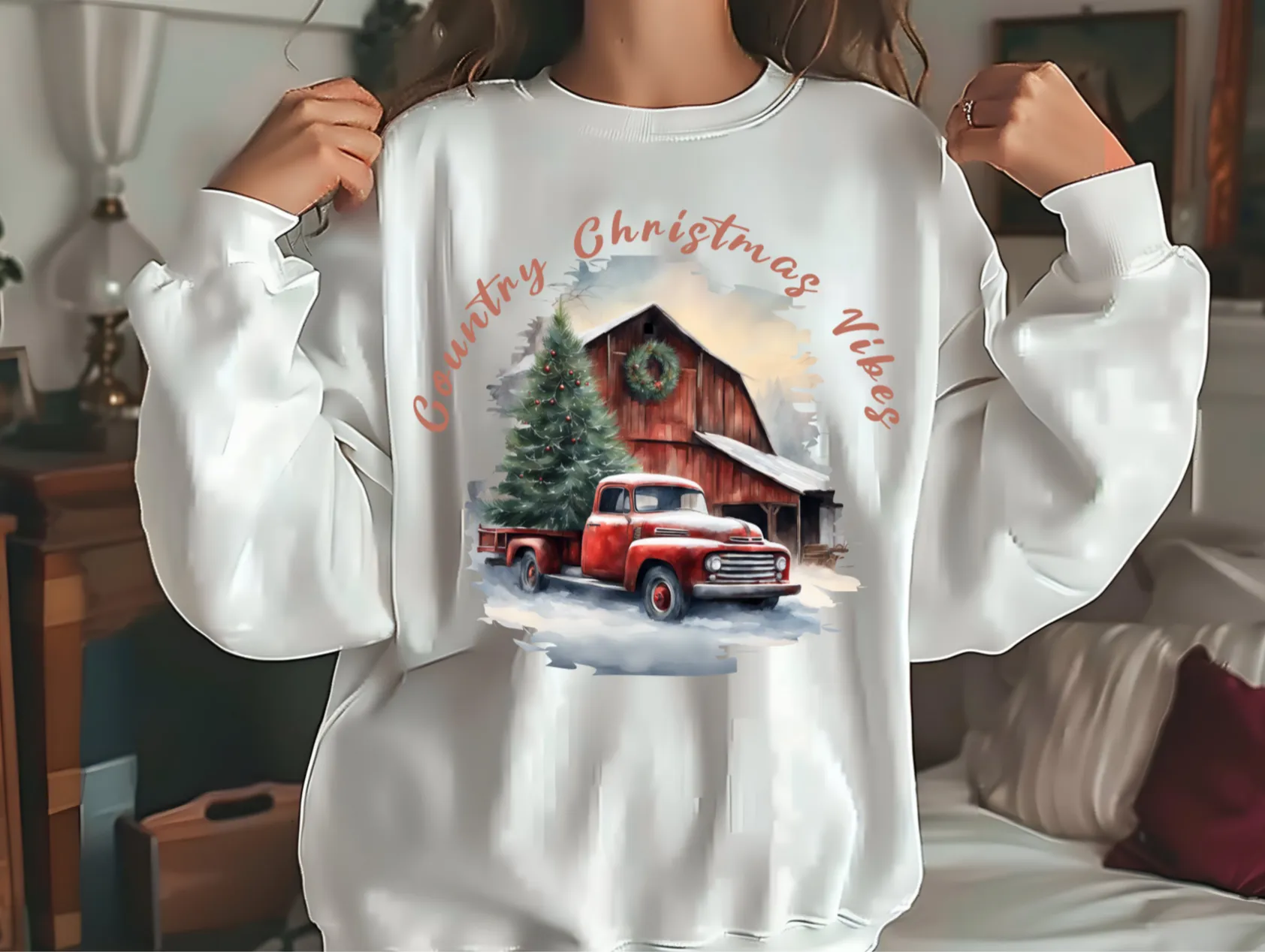 Country Christmas Vibes Sweatshirt, Country Sweater, Christmas Sweater