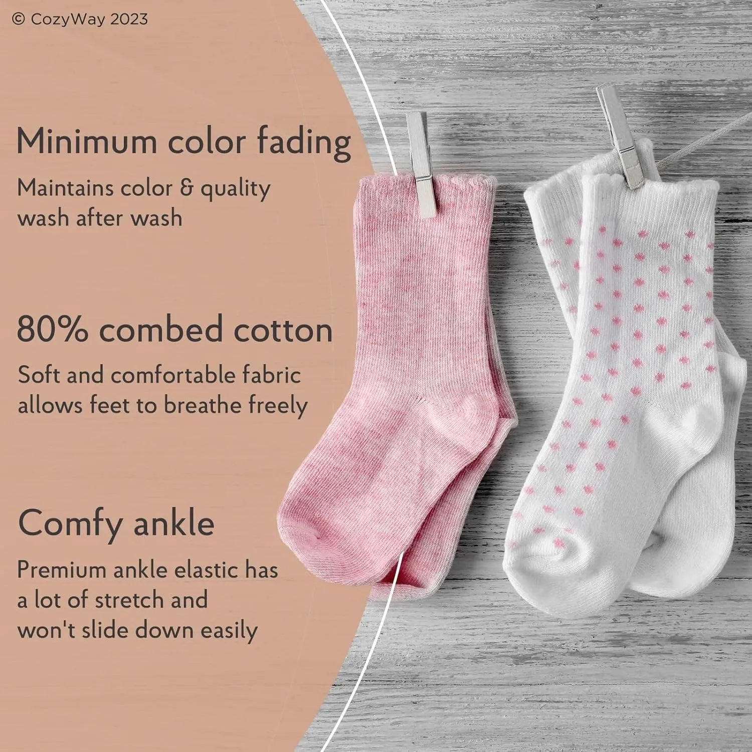 CozyWay Baby Ruffle Socks Baby Girl Turn Cuff Ankle Comfy Cotton Socks Infant - Multi Color - 6 Pack