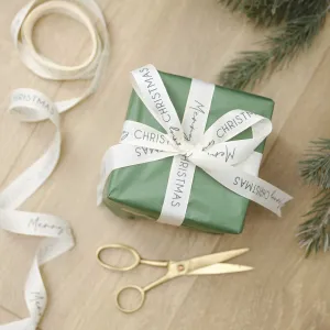 Cream Merry Christmas Ribbon - 5m