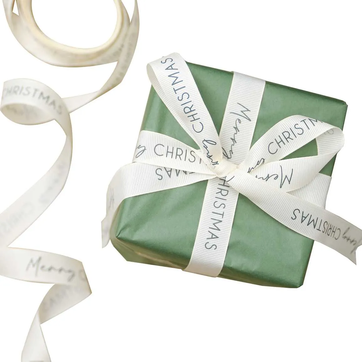 Cream Merry Christmas Ribbon - 5m