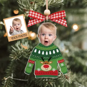 Custom Kid's Face Christmas Ornament Gift For Grandparents, Personalized Acrylic Ornament CF651