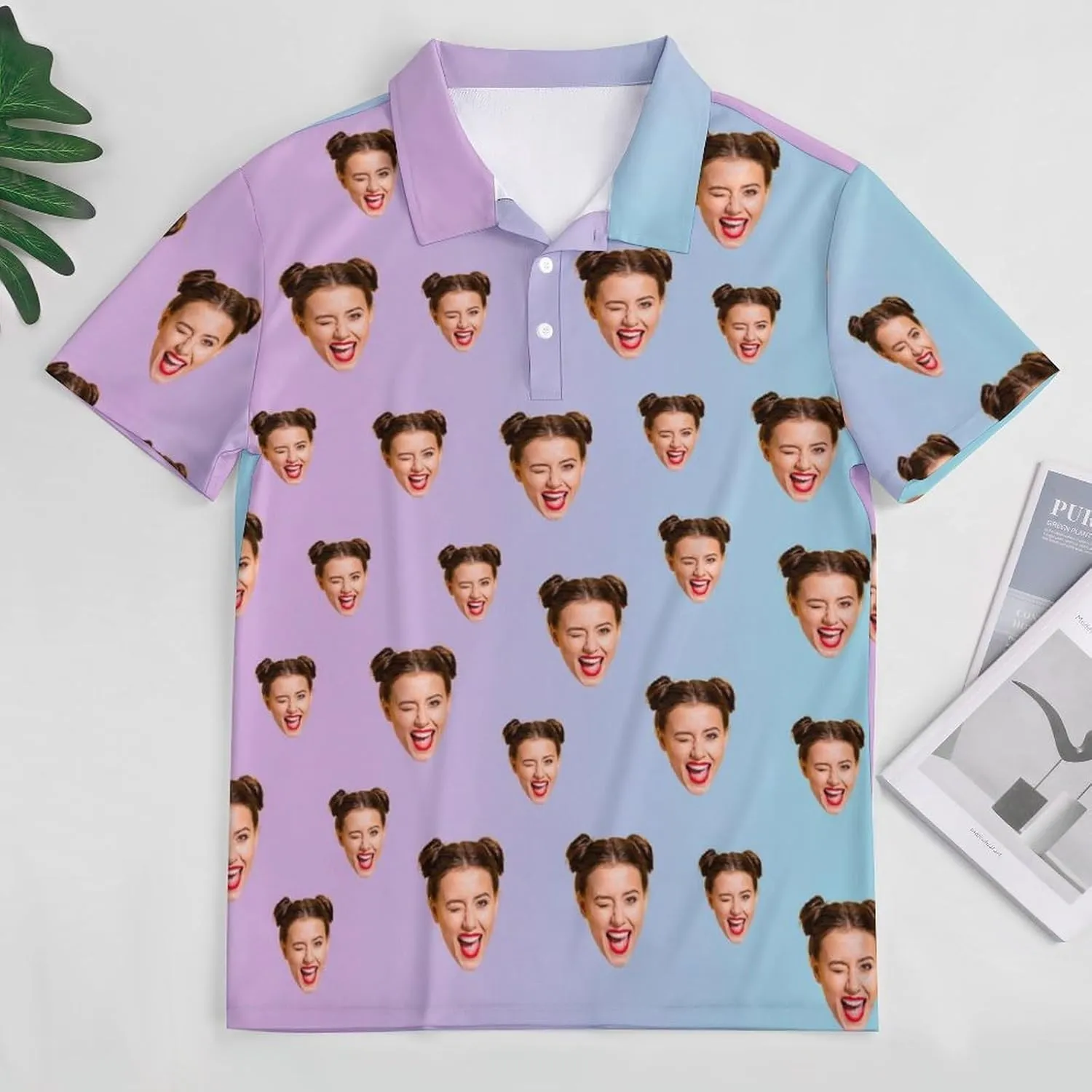 Custom Polo Shirts for Men Personalized Face Golf Shirts Men's Funny Customized Logo Photo Bowling Polo Shirt for Him