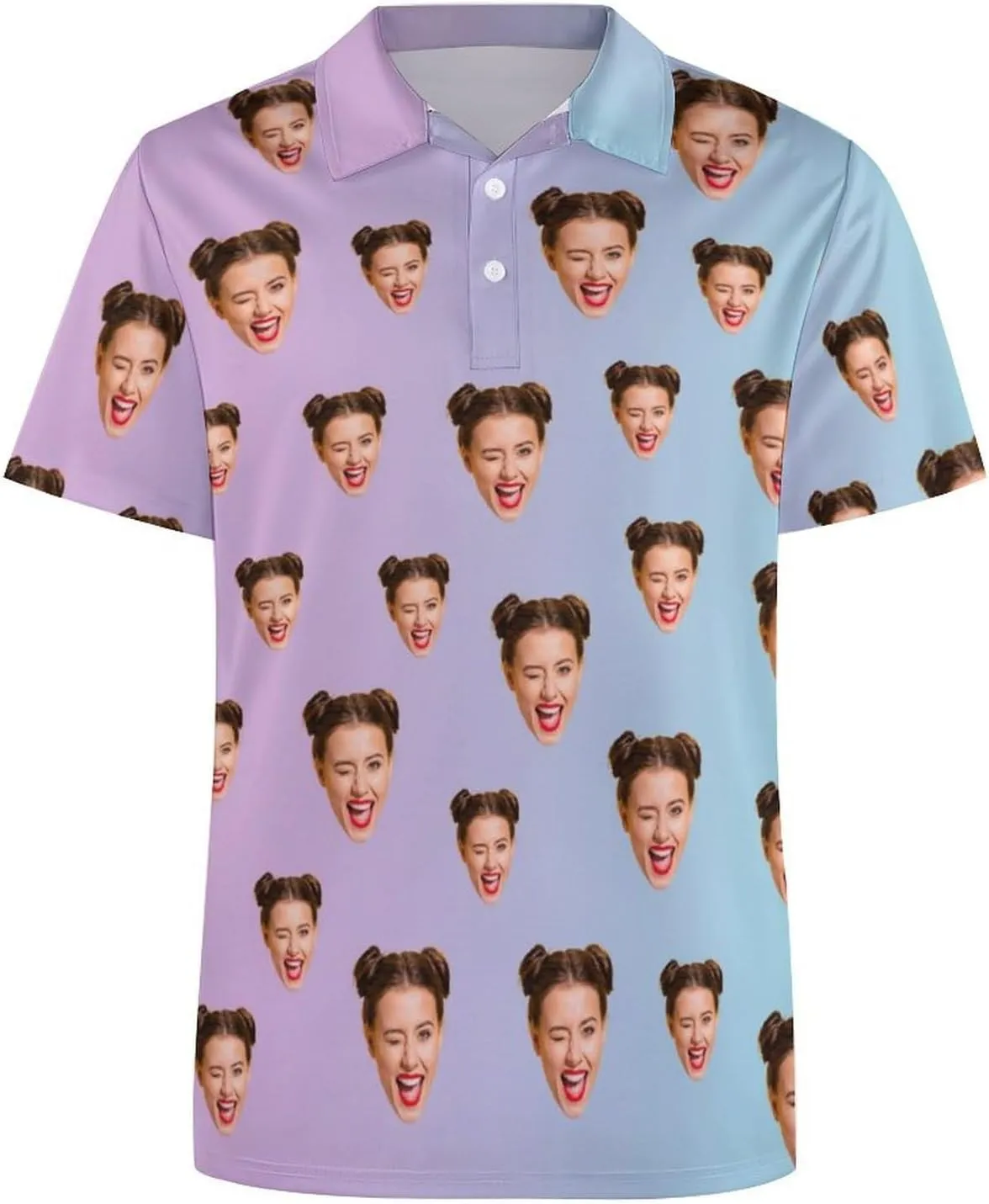Custom Polo Shirts for Men Personalized Face Golf Shirts Men's Funny Customized Logo Photo Bowling Polo Shirt for Him