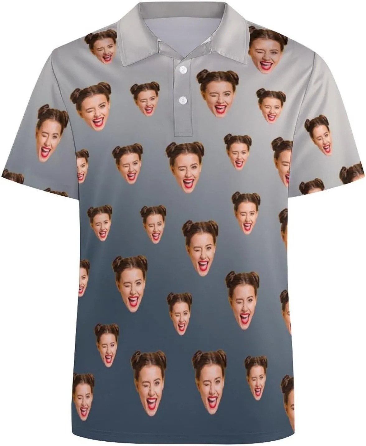 Custom Polo Shirts for Men Personalized Face Golf Shirts Men's Funny Customized Logo Photo Bowling Polo Shirt for Him