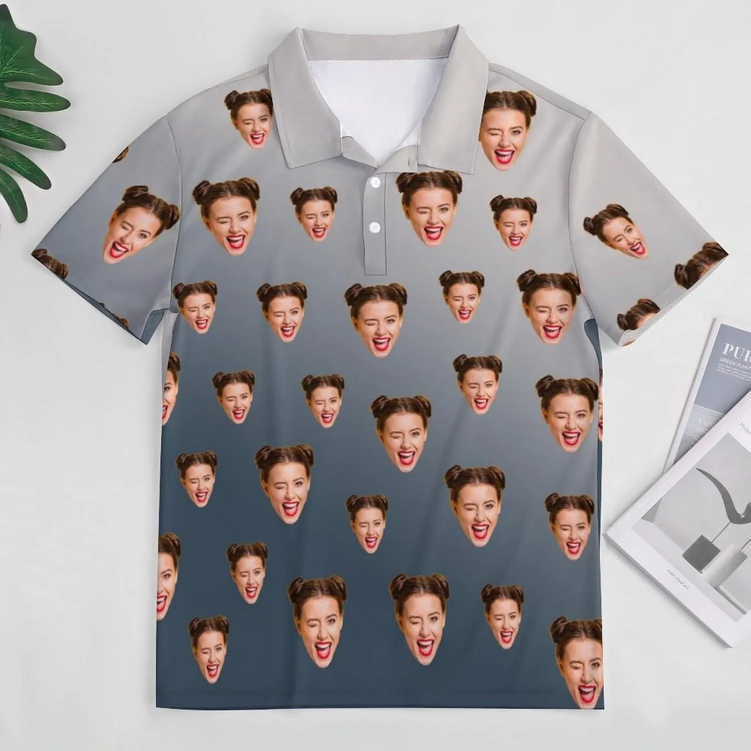 Custom Polo Shirts for Men Personalized Face Golf Shirts Men's Funny Customized Logo Photo Bowling Polo Shirt for Him