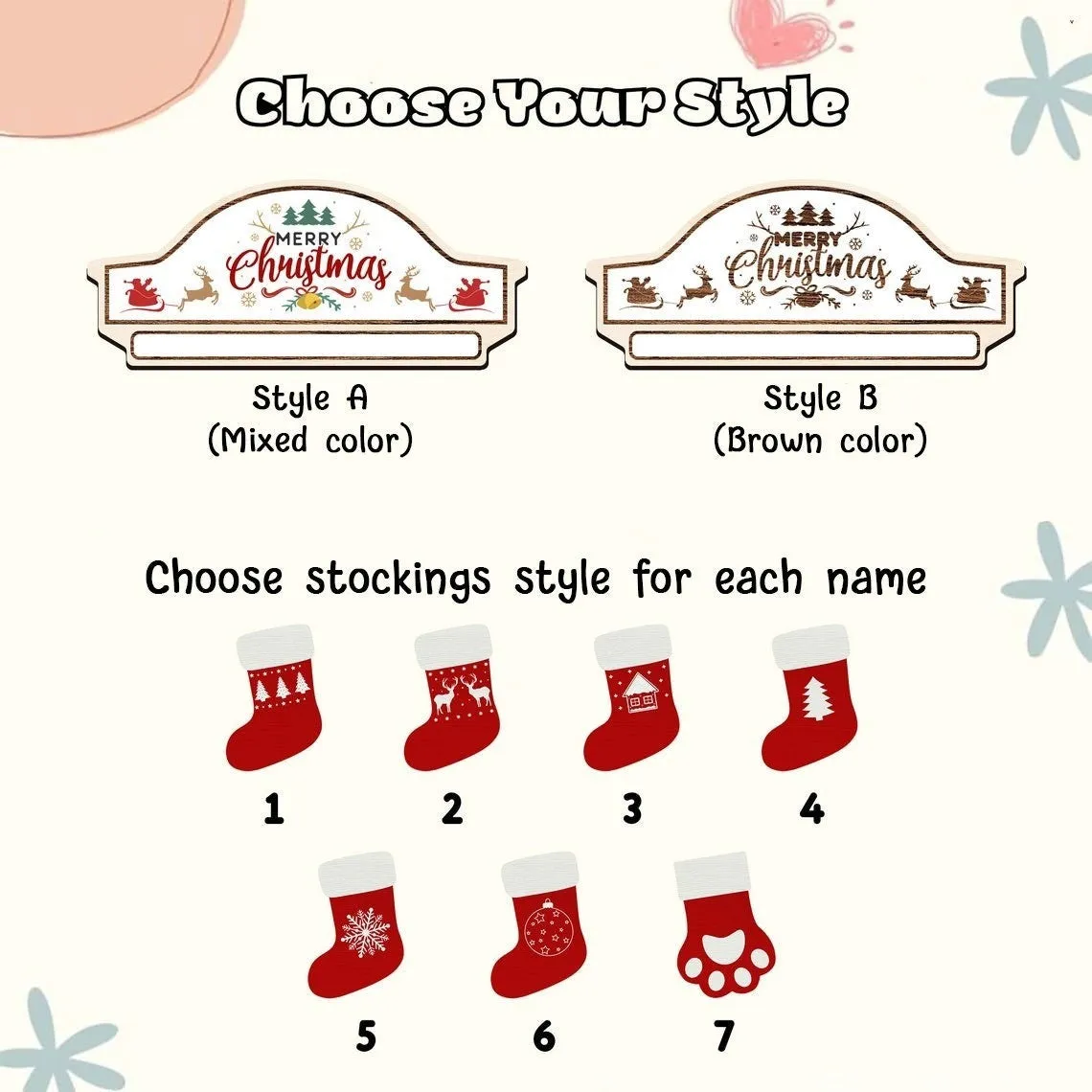 Custom Wooden Family Christmas Ornament 2024, Family Name Stocking Ornament CF14