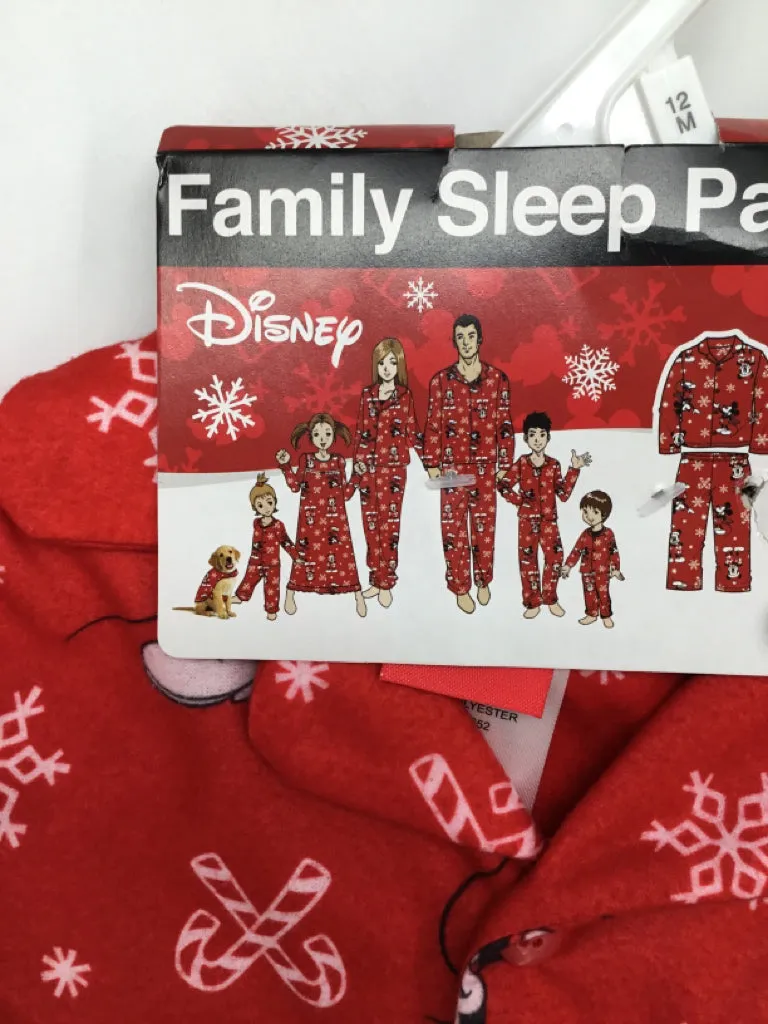 Disney Child Size 12 Months Red Christmas Pajamas
