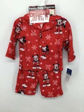 Disney Child Size 12 Months Red Christmas Pajamas