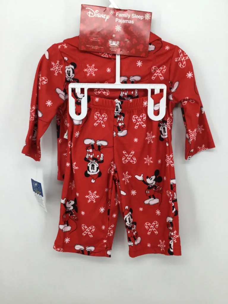 Disney Child Size 12 Months Red Christmas Pajamas