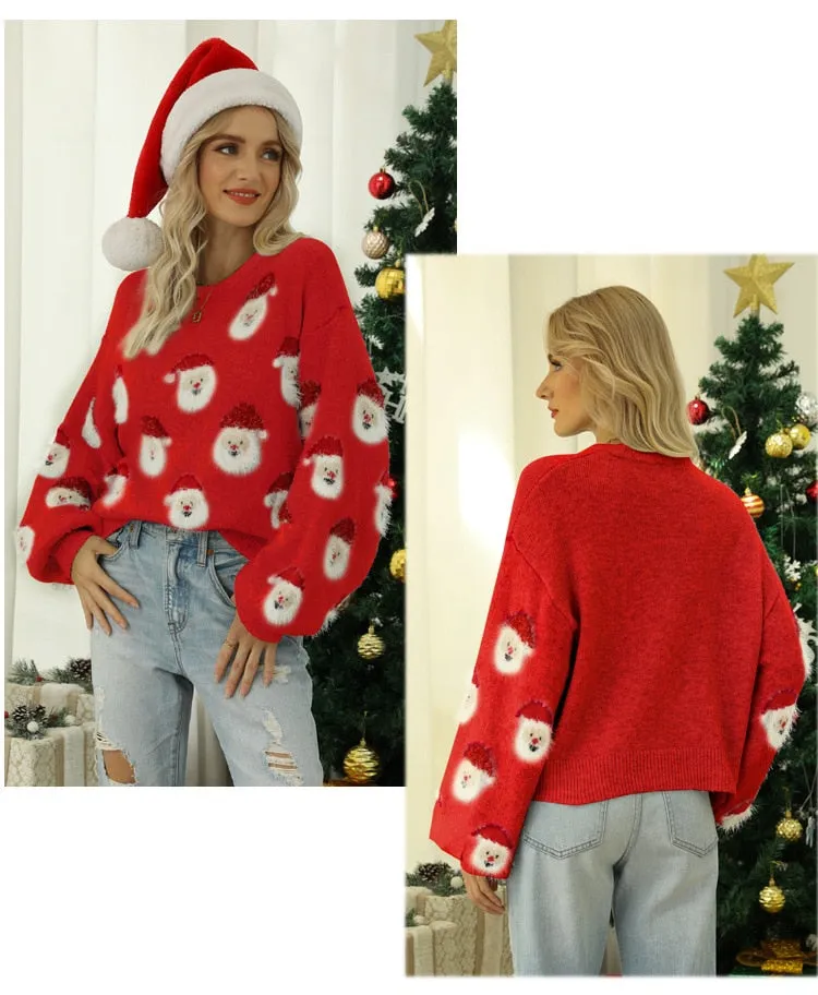 DressBetty - Christmas Knitted Santa Claus Cute Warm Furry Sweater