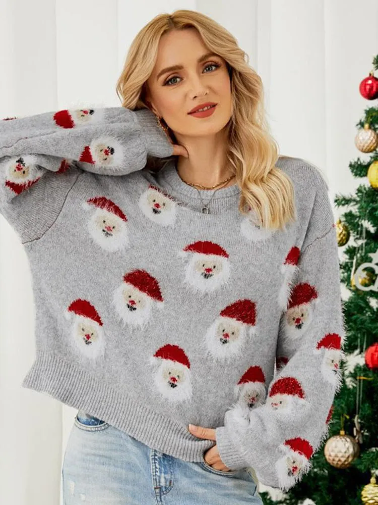 DressBetty - Christmas Knitted Santa Claus Cute Warm Furry Sweater