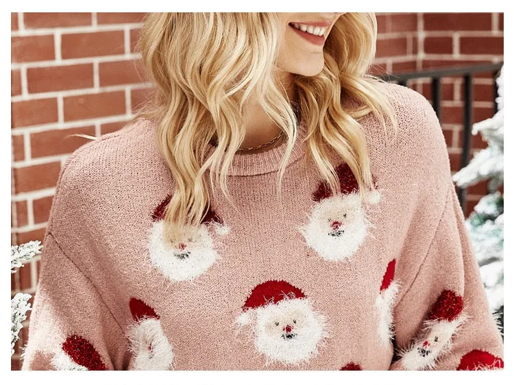 DressBetty - Christmas Knitted Santa Claus Cute Warm Furry Sweater