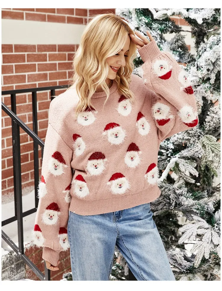 DressBetty - Christmas Knitted Santa Claus Cute Warm Furry Sweater