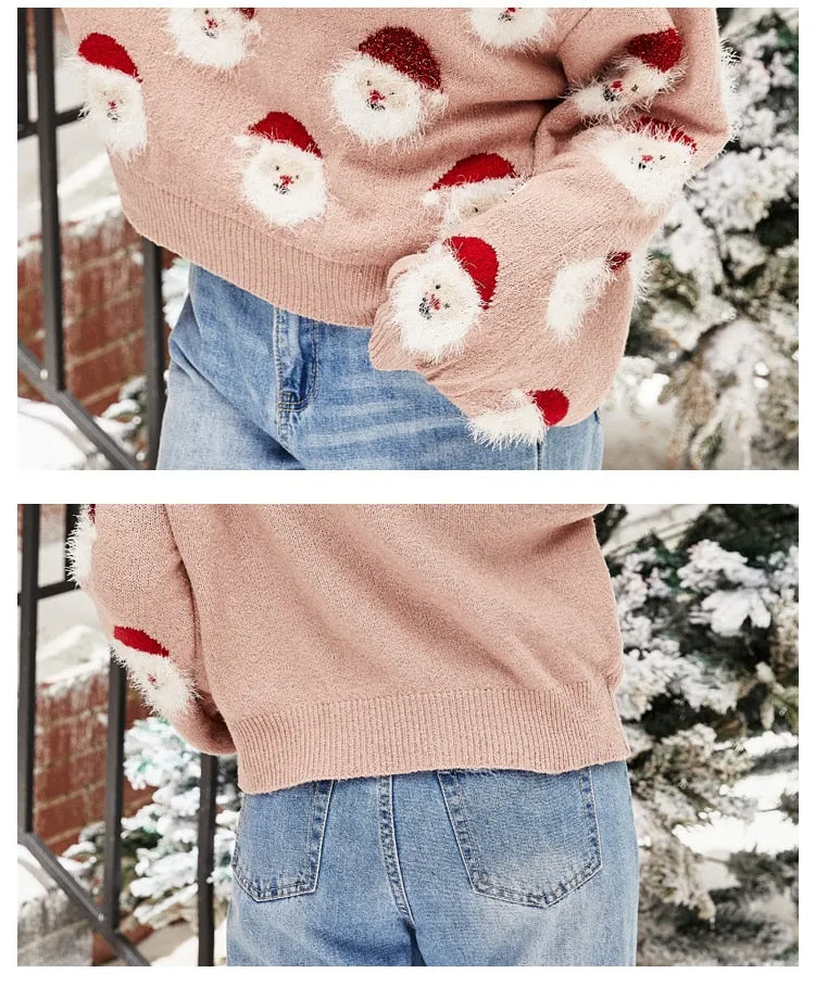 DressBetty - Christmas Knitted Santa Claus Cute Warm Furry Sweater