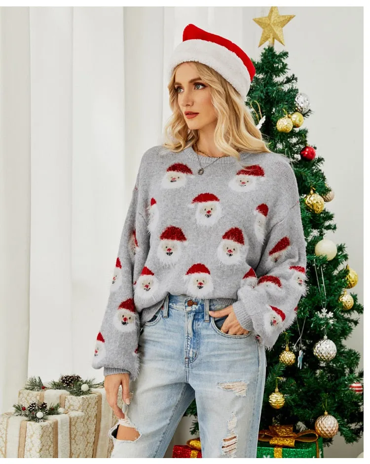 DressBetty - Christmas Knitted Santa Claus Cute Warm Furry Sweater