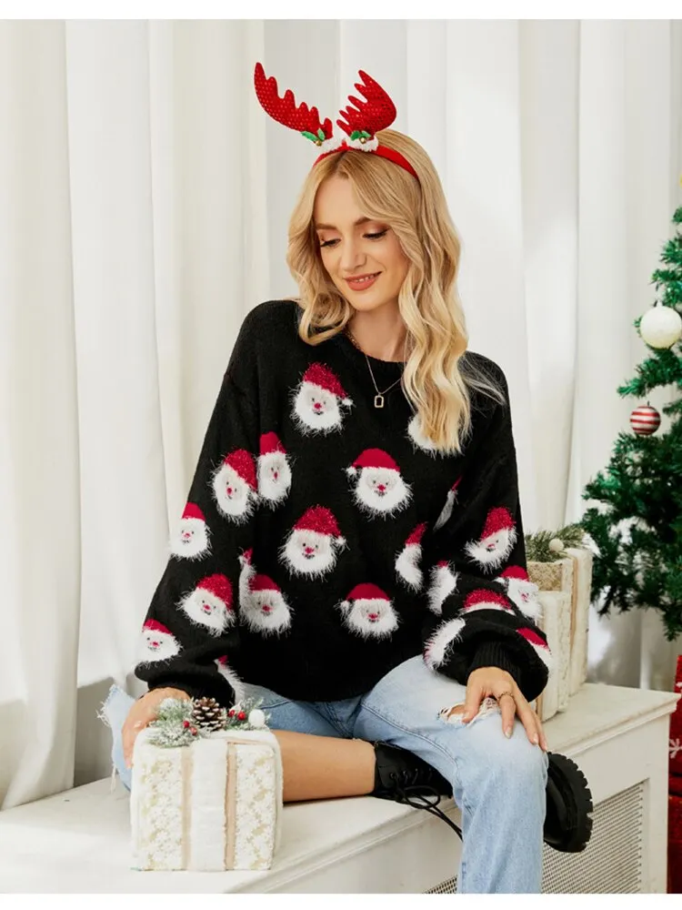 DressBetty - Christmas Knitted Santa Claus Cute Warm Furry Sweater