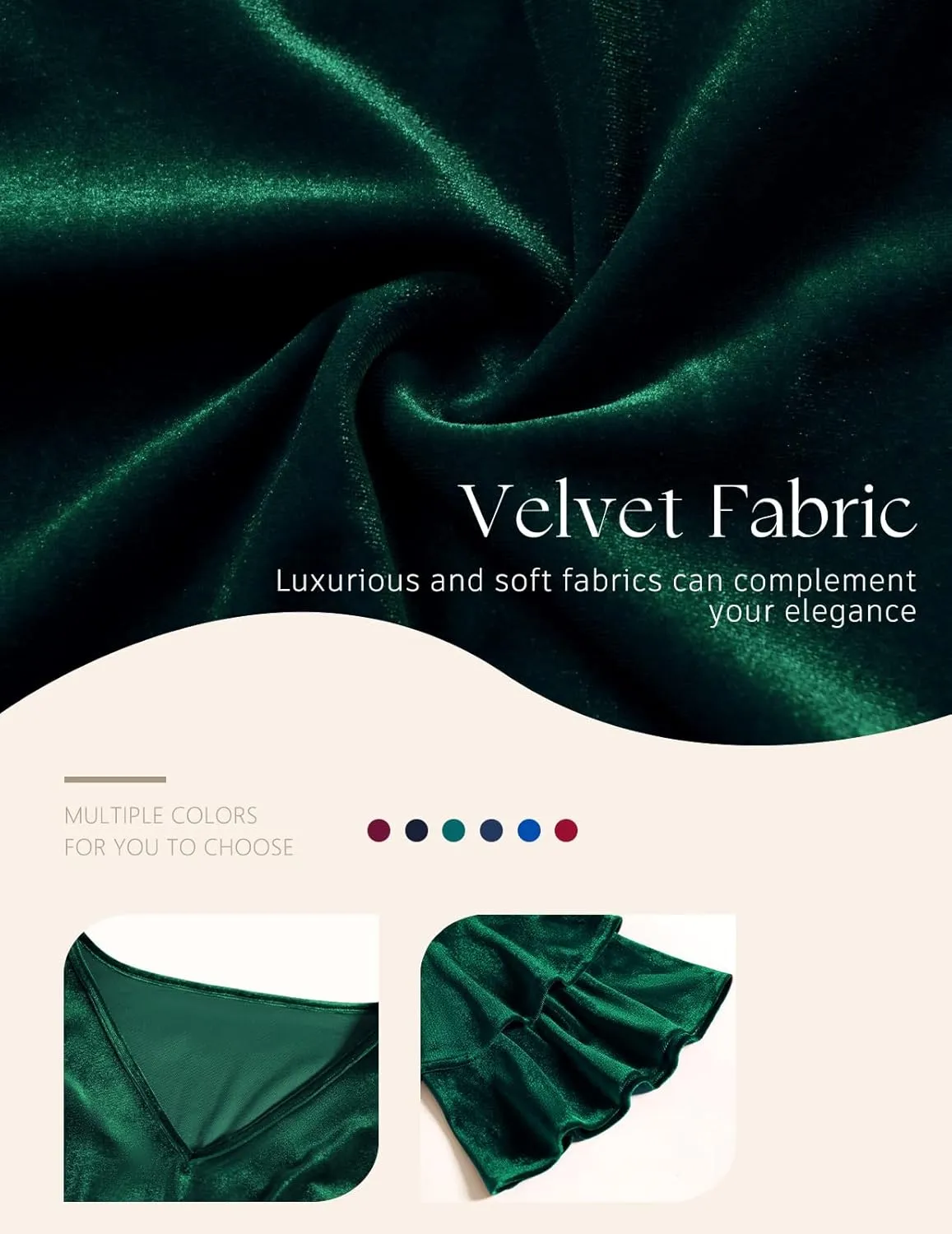 DRESSTELLS Velvet Cocktail Dress for Women, 2024 Christmas Holiday Party Long Sleeve Velour Dresses