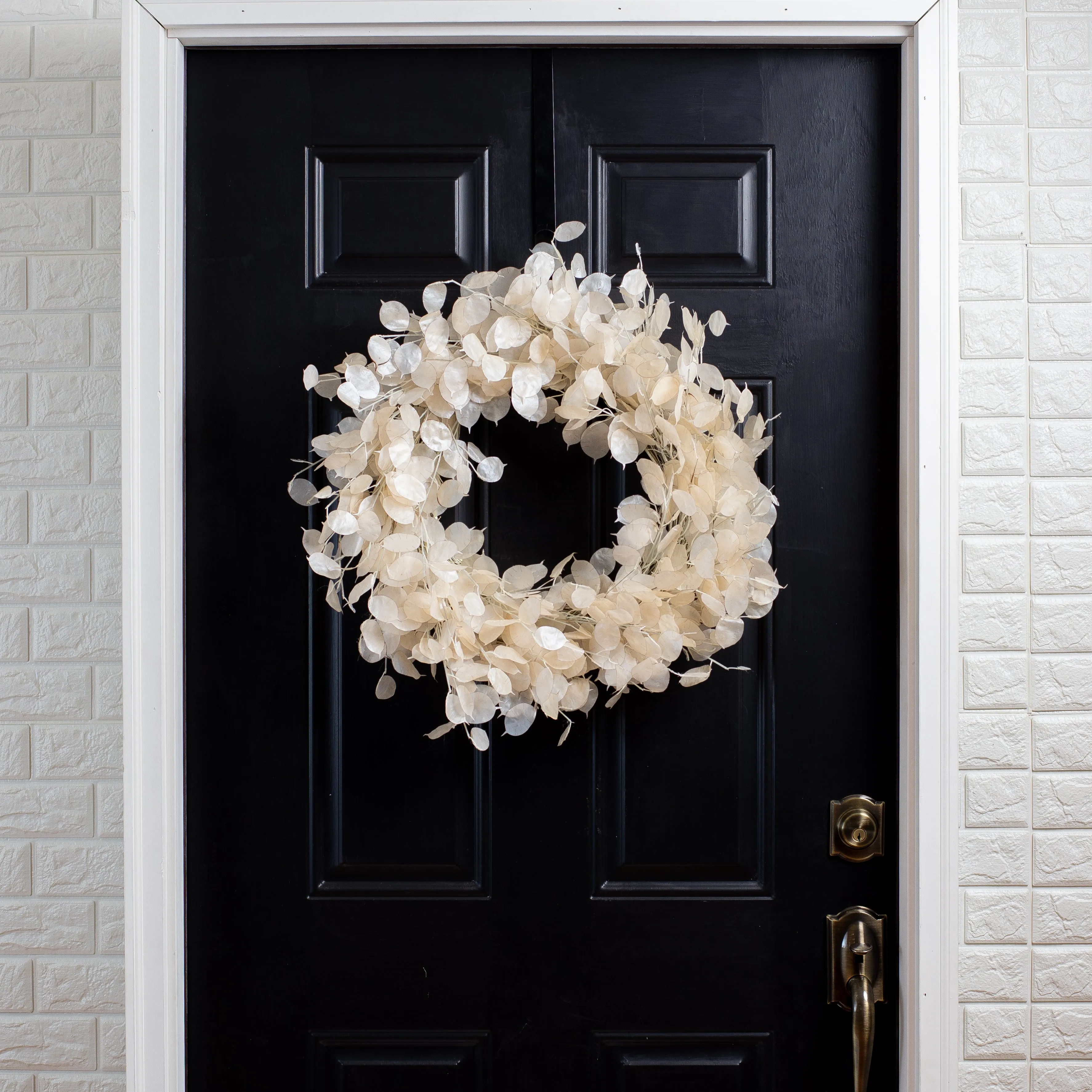 Dried Look Translucent Bleached Lunaria All Seasons Fall Wreath