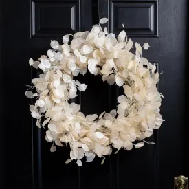 Dried Look Translucent Bleached Lunaria All Seasons Fall Wreath