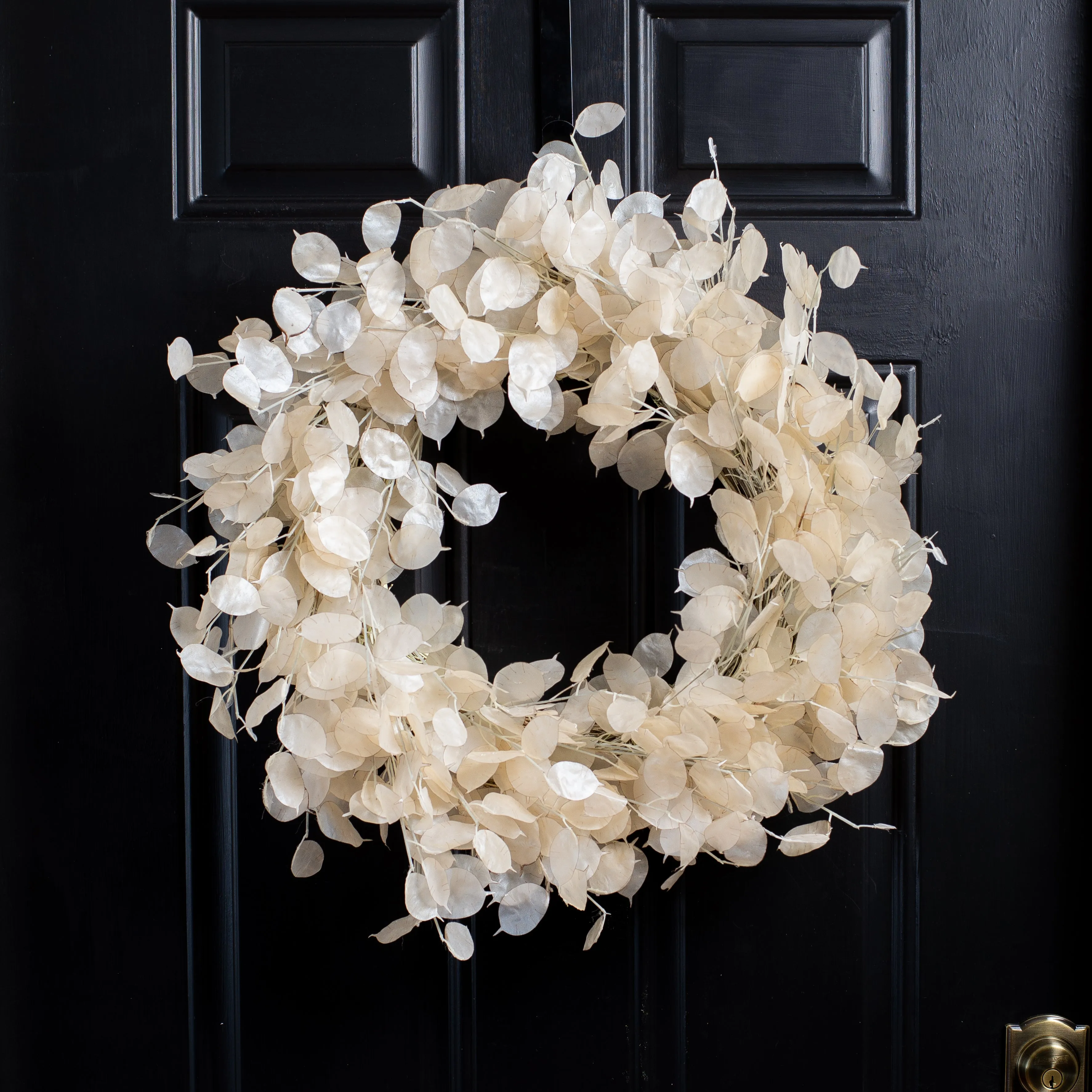 Dried Look Translucent Bleached Lunaria All Seasons Fall Wreath