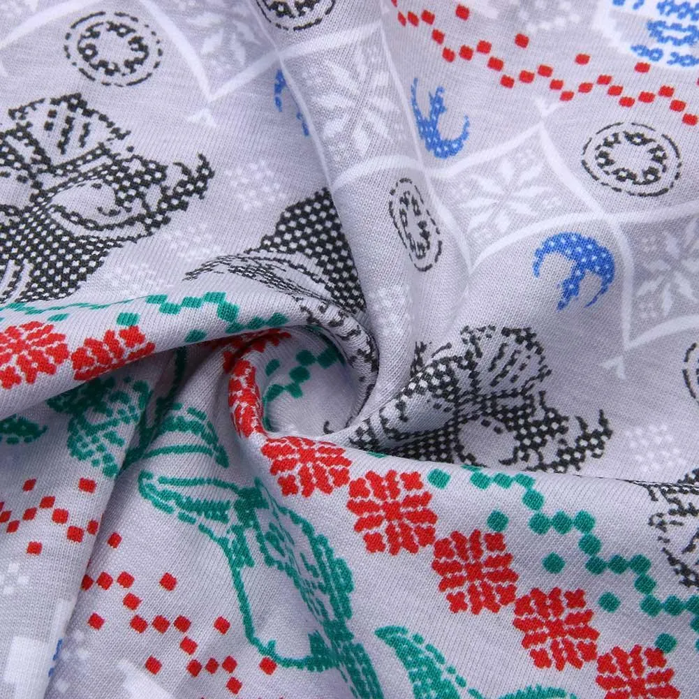 Family Christmas Halloween Robot Pattern Pajamas Paternity Tops Pants Suits