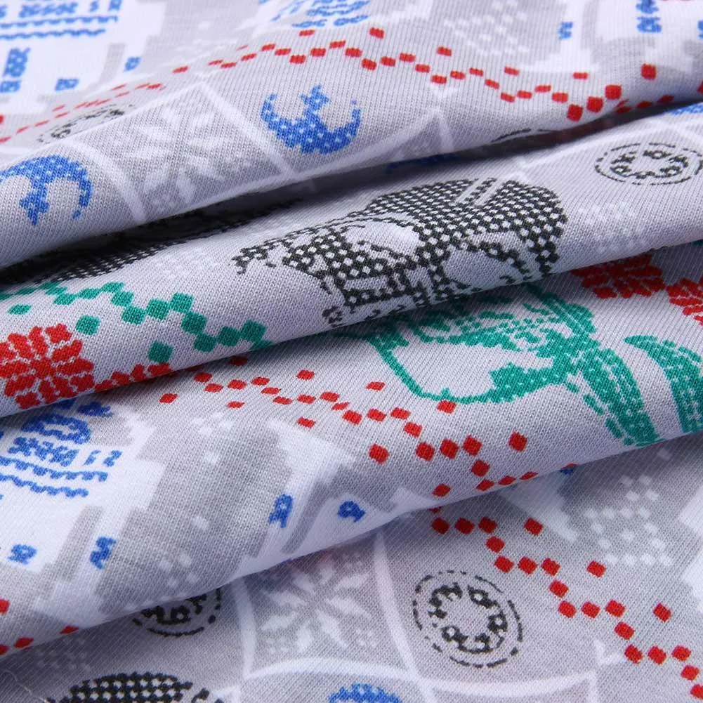 Family Christmas Halloween Robot Pattern Pajamas Paternity Tops Pants Suits