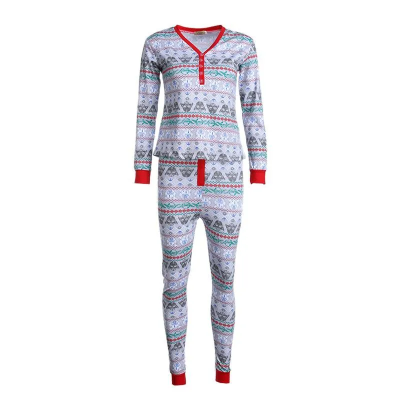 Family Christmas Halloween Robot Pattern Pajamas Paternity Tops Pants Suits