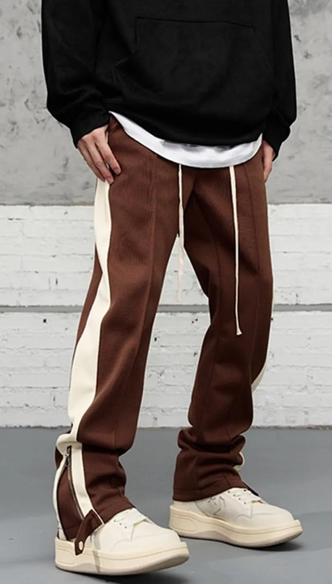 Faux Suede Sweatpants Women Flare Dancing Joggers Men's Patchwork Streetwear Trousers