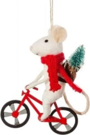Festive Felt Mouse Christmas Tree Decorations