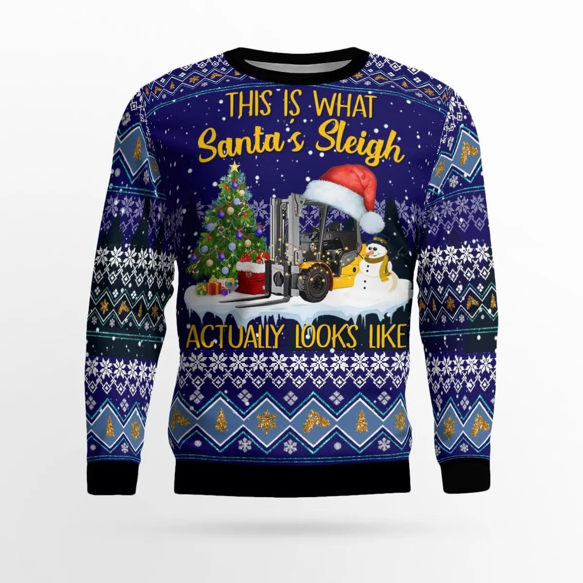 Forklift Christmas Aop Ugly Christmas Sweater, Gift for Men Christmas