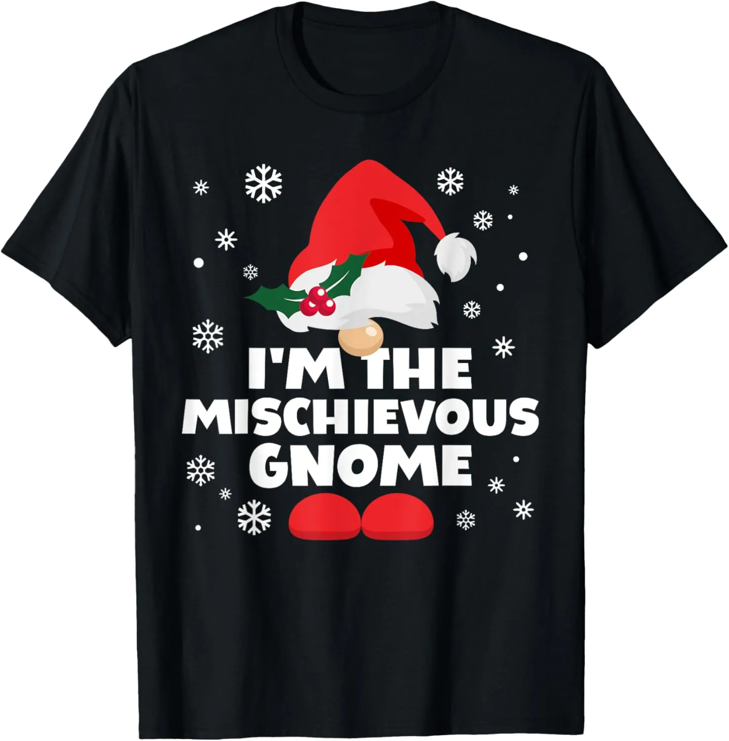 Funny Mischievous Gnome Family Matching Group Christmas T-Shirt