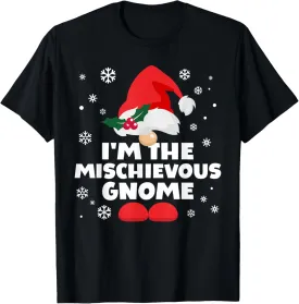 Funny Mischievous Gnome Family Matching Group Christmas T-Shirt