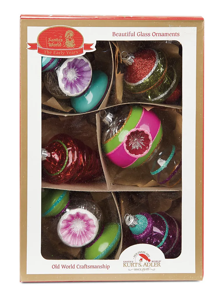 Glass Tinsel Filled Ornaments