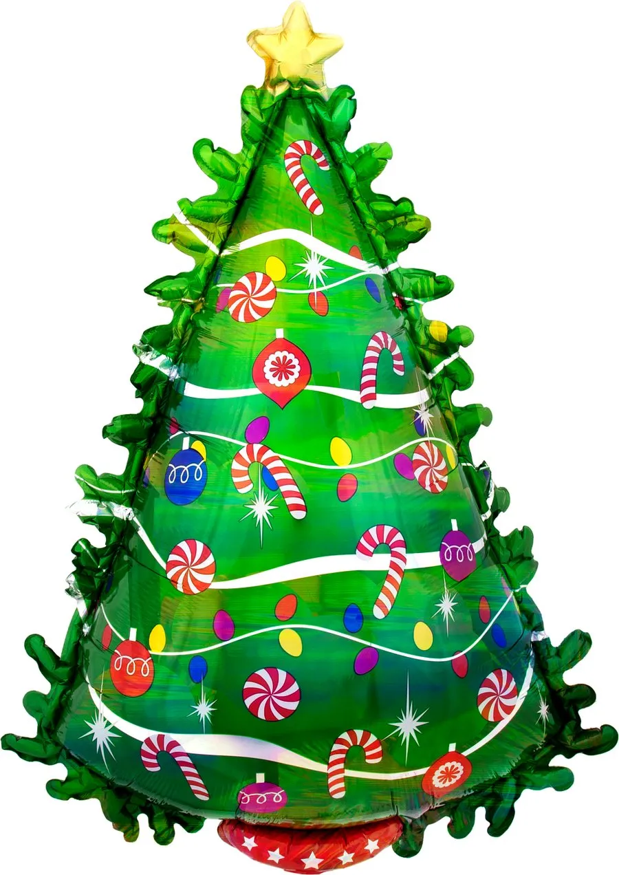 Green Christmas Tree 26" x 36", foil balloon - (Single Pack)
