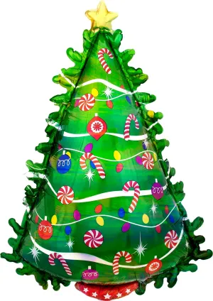 Green Christmas Tree 26" x 36", foil balloon - (Single Pack)