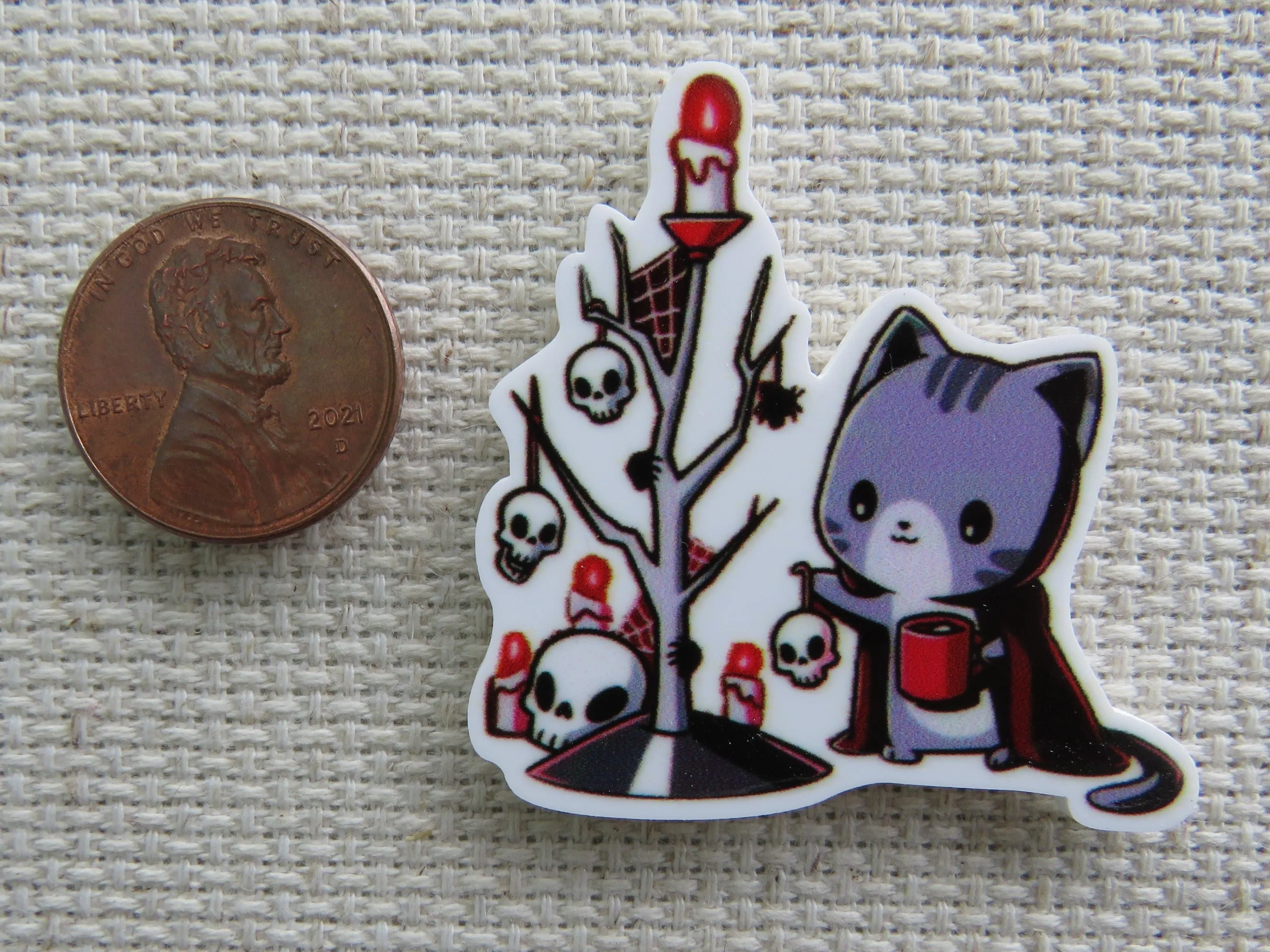 Halloween Kitty Tree Needle Minder, Cover Minder, Magnet