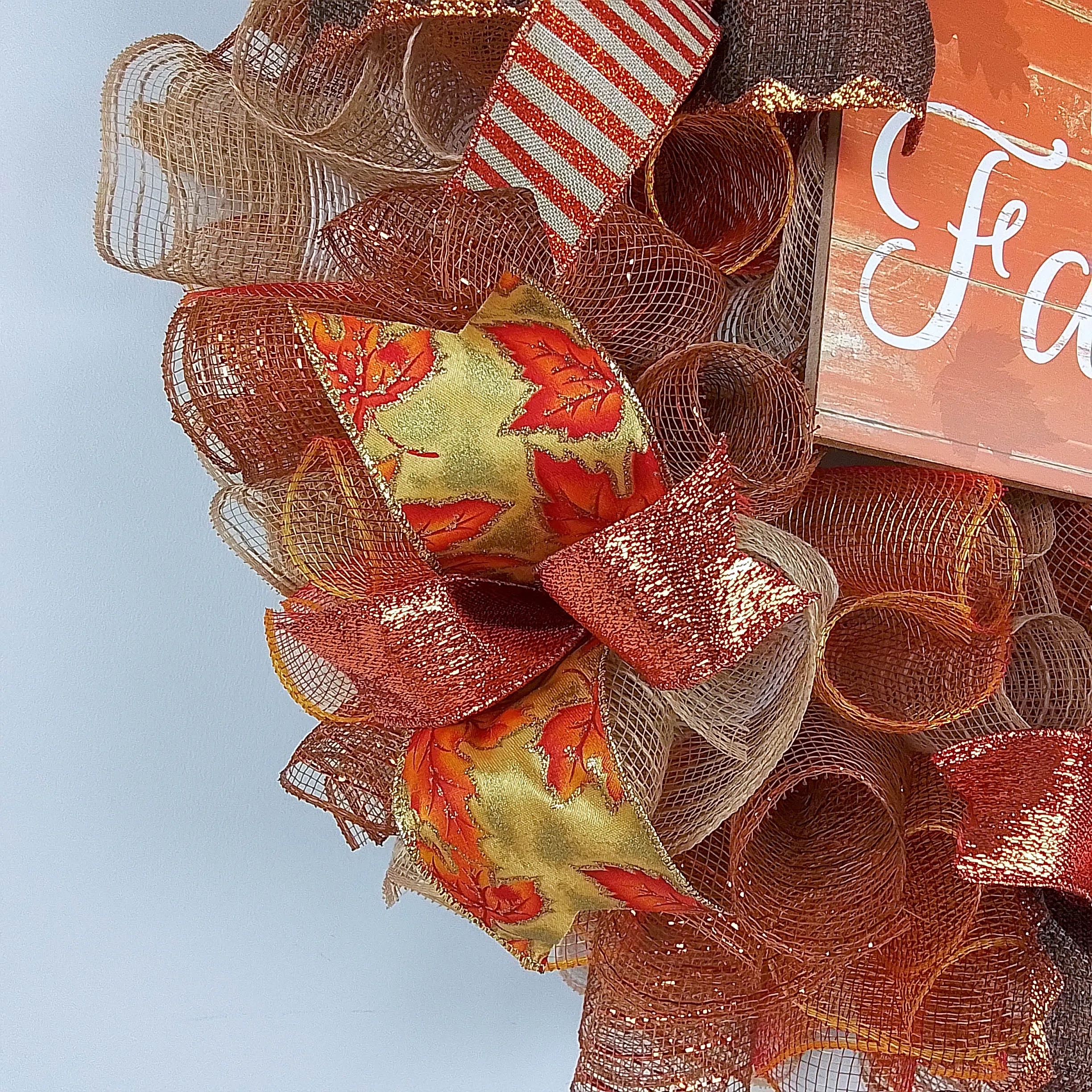 Happy Fall Y'all Wreath | Thanksgiving Deco Mesh Front Door Wreath