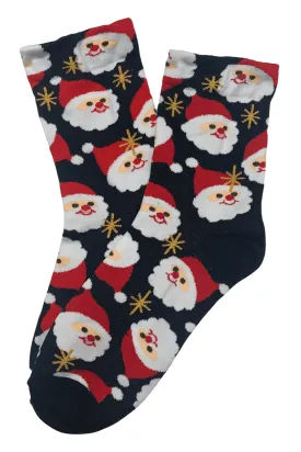 Happy Santa Socks Black
