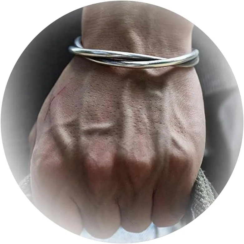 Harry and Henry Mens Cuff Bracelet Silver Bracelet for Men Retro Twisted Cuff Bracelet Adjustable Open Bangle Jewelry Gifts for Men Christmas Gifts 2023
