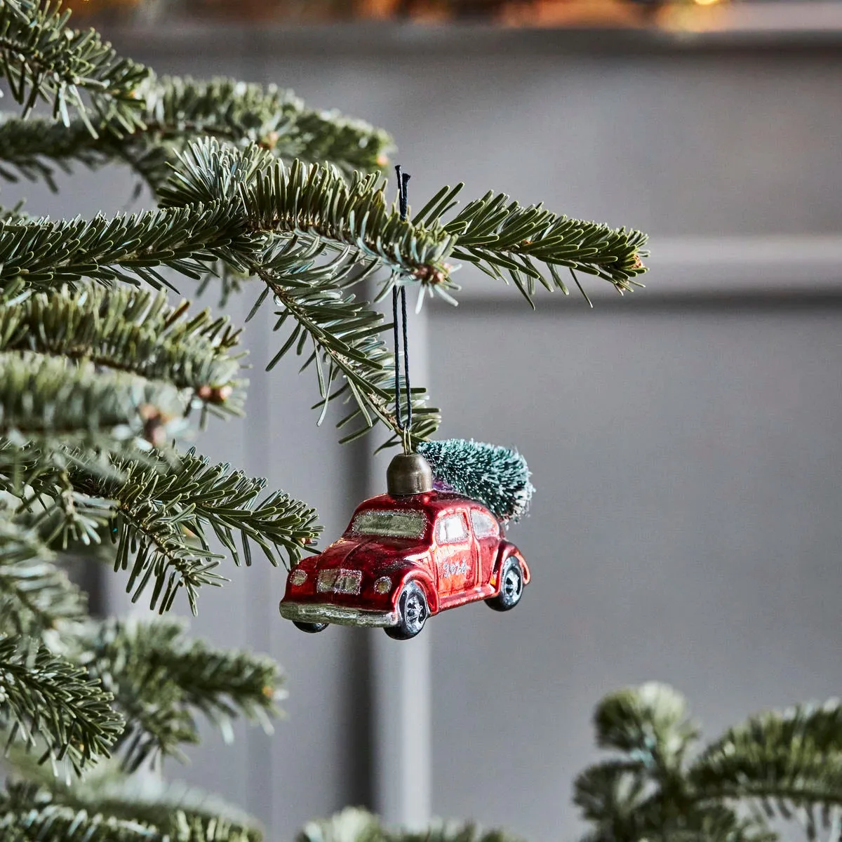 House Doctor Hanging Christmas Car Ornament - Red
