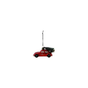 House Doctor Hanging Christmas Car Ornament - Red