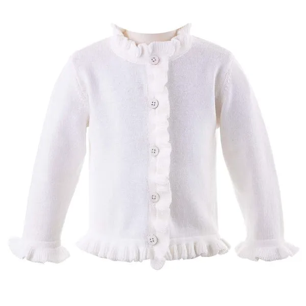 Infant Frilly Cardigan, Pink or White