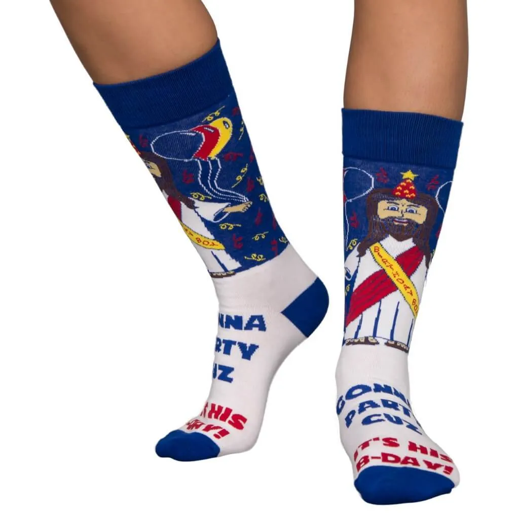 Jesus Birthday Boy Ugly Christmas Socks