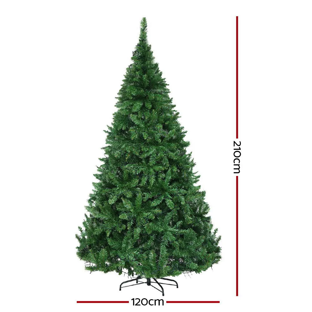 Jollys Christmas Tree 2.1M With 1134 LED Lights Warm White Green