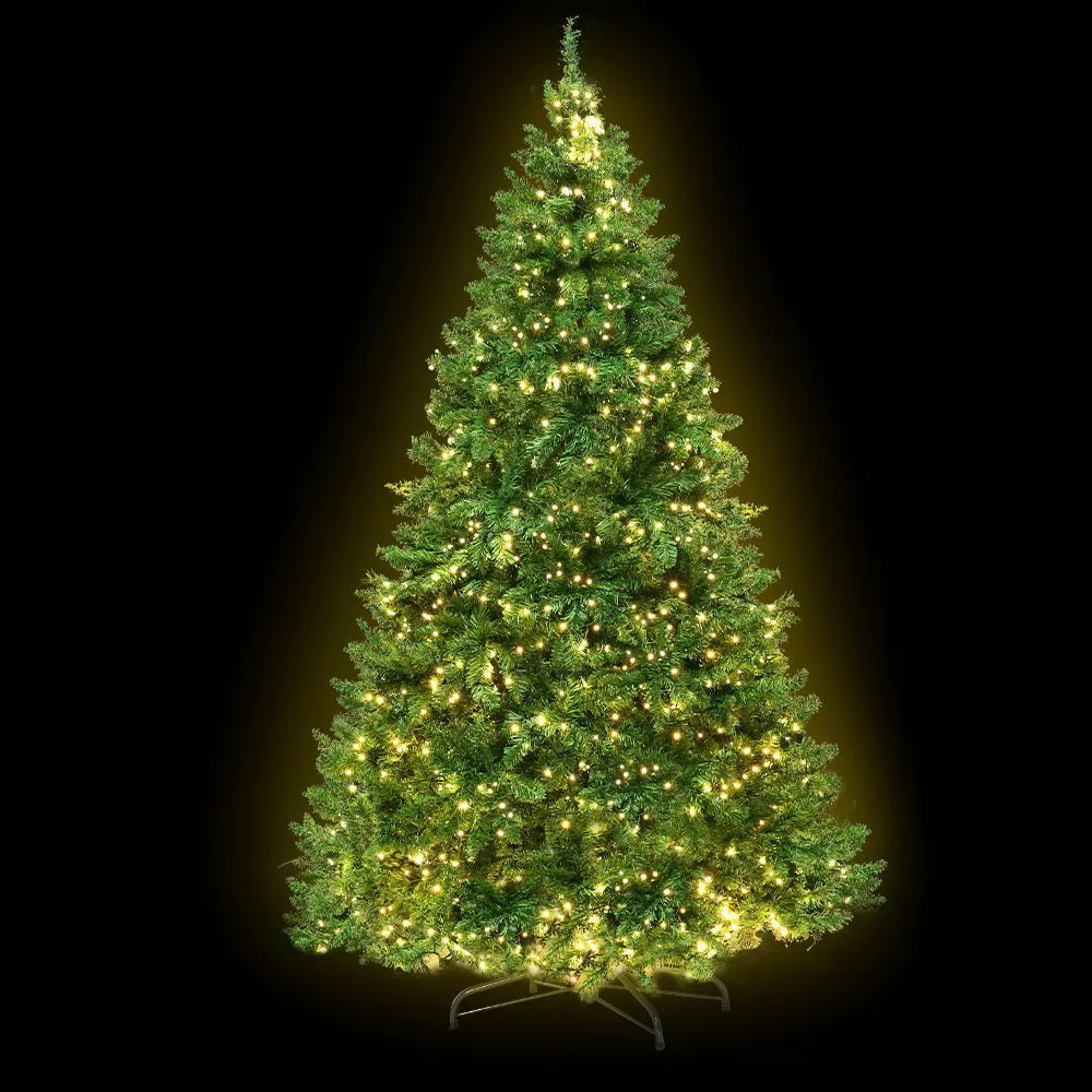 Jollys Christmas Tree 2.1M With 1134 LED Lights Warm White Green