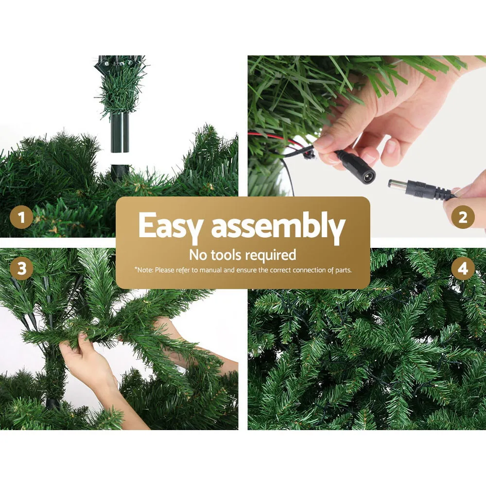Jollys Christmas Tree 2.1M With 1134 LED Lights Warm White Green