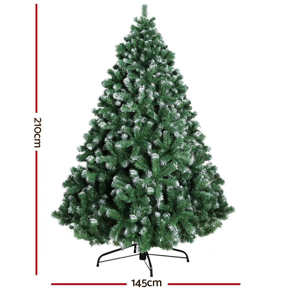 Jollys Christmas Tree 2.1M Xmas Trees Decorations Snowy 1250 Tips